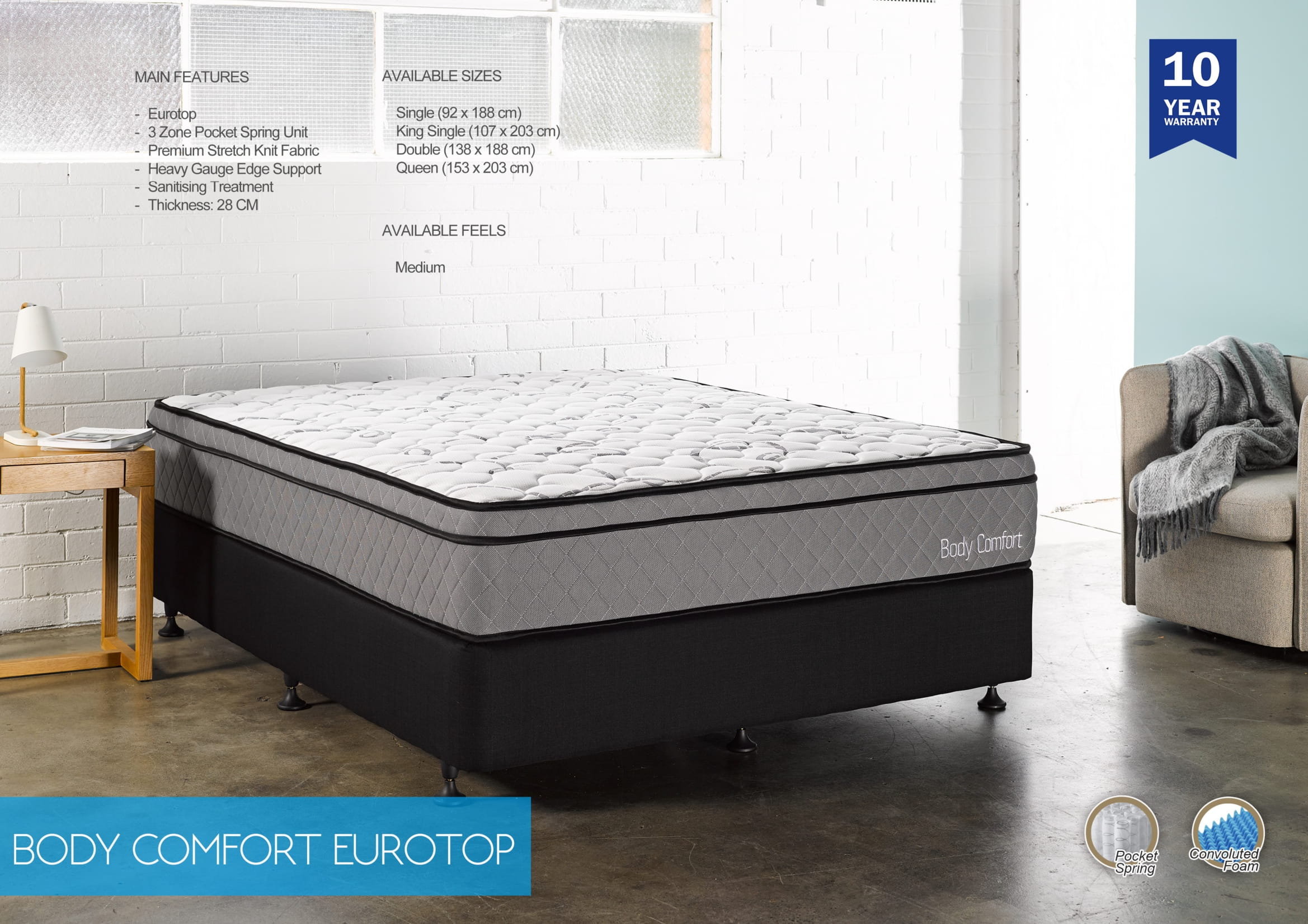 Body Comfort Euro Top Mattress