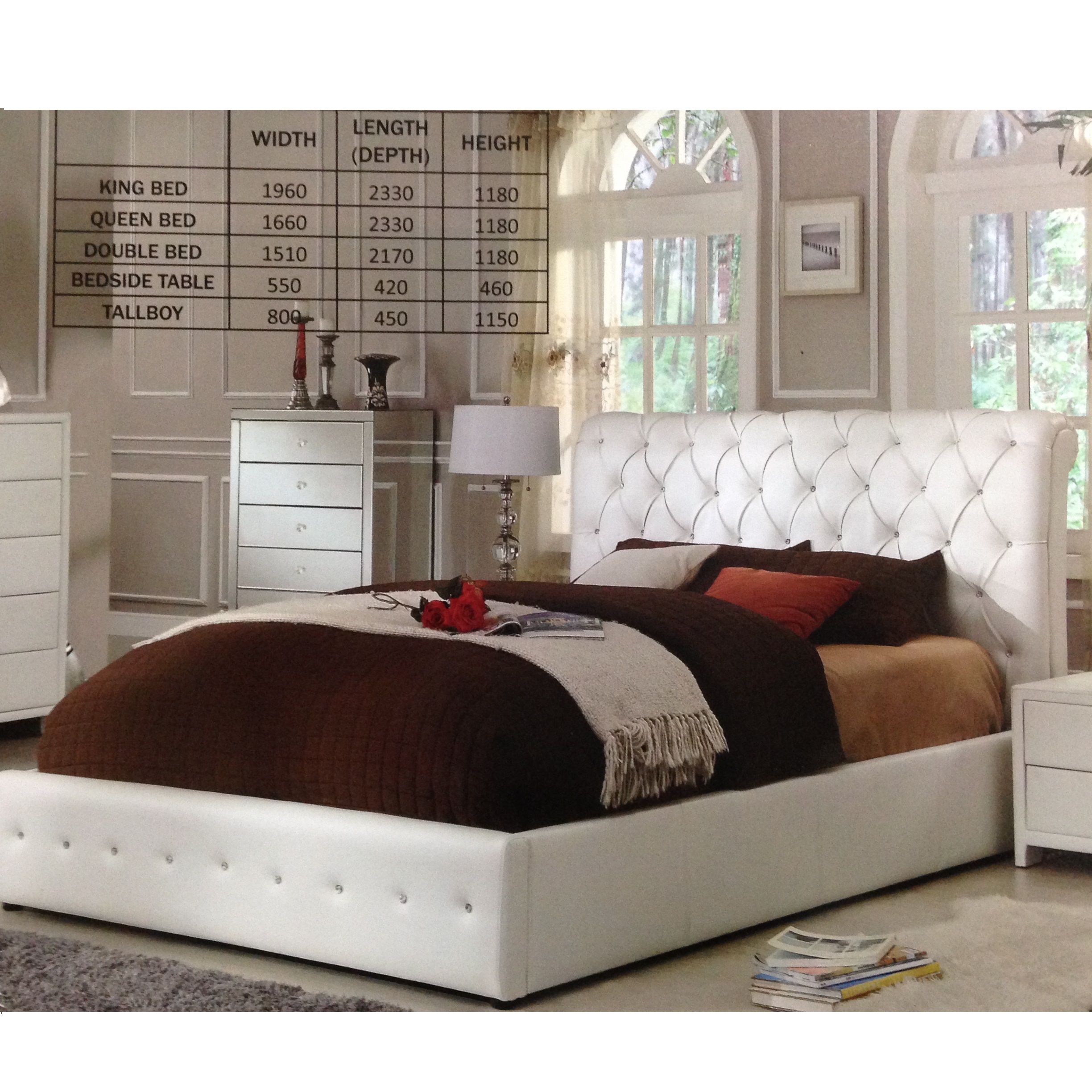 Diamenti Leather Bed